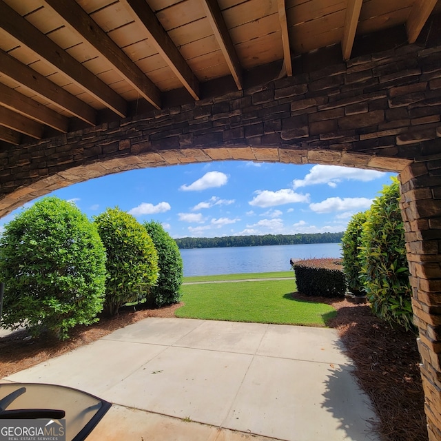 175 Lakeview Dr Apt 102, Eatonton, GA 31024 - view of patio with a water view