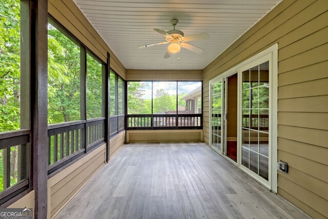 112 Glen Eagle Ct Unit 303, Clayton, GA 30525 - unfurnished sunroom with a ceiling fan
