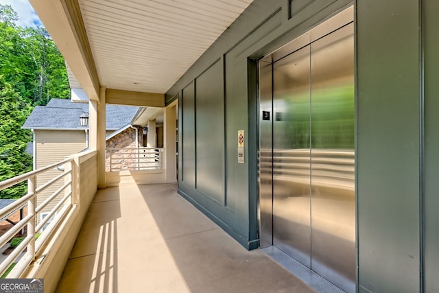 balcony with elevator
