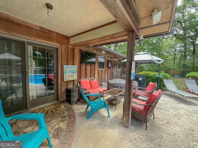 view of patio with a gazebo