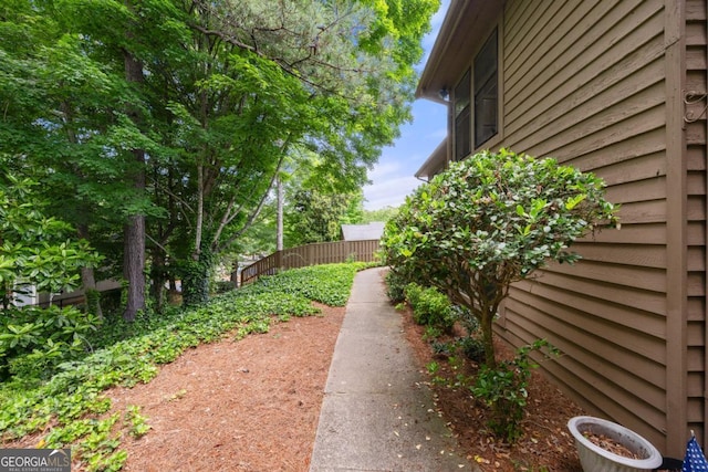 view of yard featuring fence