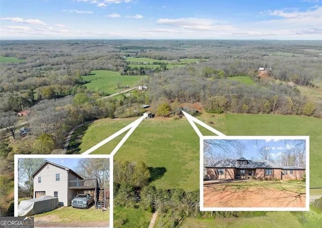 95 Farmers Academy Rd, Martin, GA 30557 - aerial view of property and surrounding area with a forest