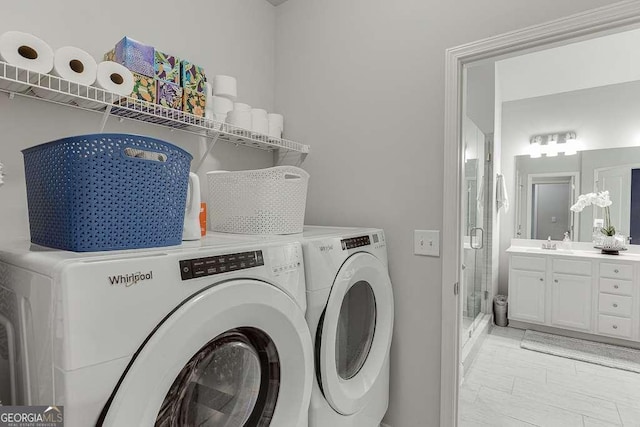 laundry area with washer and clothes dryer