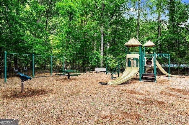 view of community jungle gym