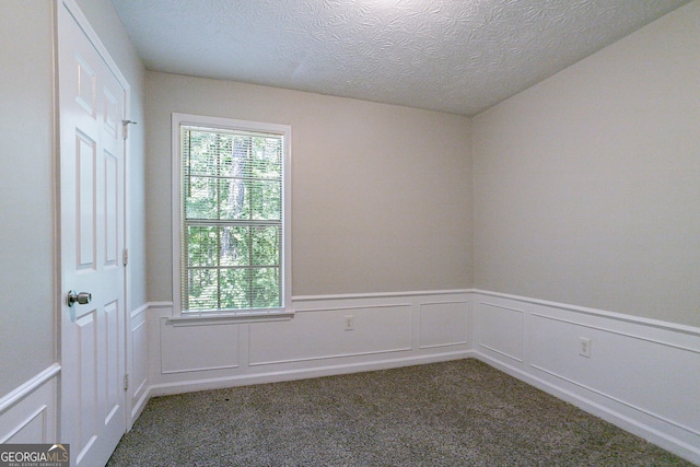 1076 Plantation Blvd SE, Conyers, GA 30094 - empty room featuring carpet flooring, wainscoting, a textured ceiling, and a decorative wall