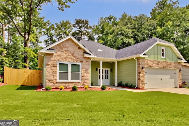 6022 Fieldcrest Dr, Morrow, GA 30260 - view of front of property with stone siding, board and batten siding, concrete driveway, and a shingled roof