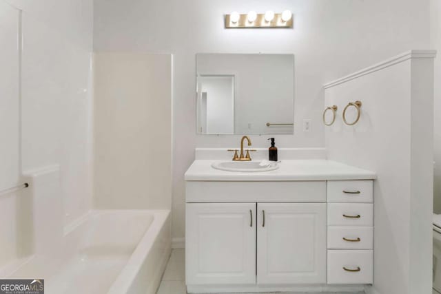 1575 Wynridge Pointe, Alpharetta, GA 30005 - bathroom featuring toilet, vanity, and tile patterned flooring