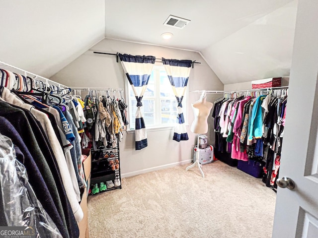 7860 Bristol Valley Dr, Cumming, GA 30028 - spacious closet with lofted ceiling and carpet floors