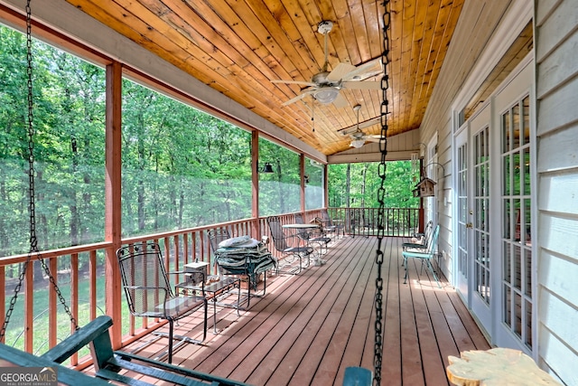174 Leighs Xing, Cleveland, GA 30528 - wooden terrace featuring a ceiling fan