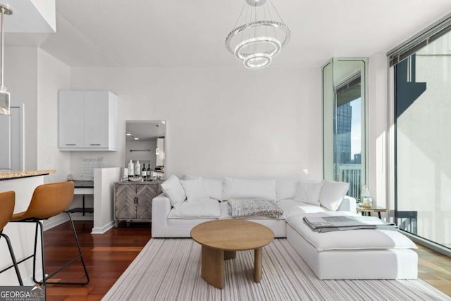 3324 Peachtree Rd NE Unit 1304, Atlanta, GA 30326 - living area featuring wood finished floors and a chandelier