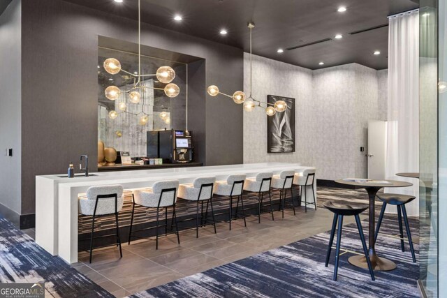 3324 Peachtree Rd NE Unit 1304, Atlanta, GA 30326 - bar with tile patterned floors and a sink
