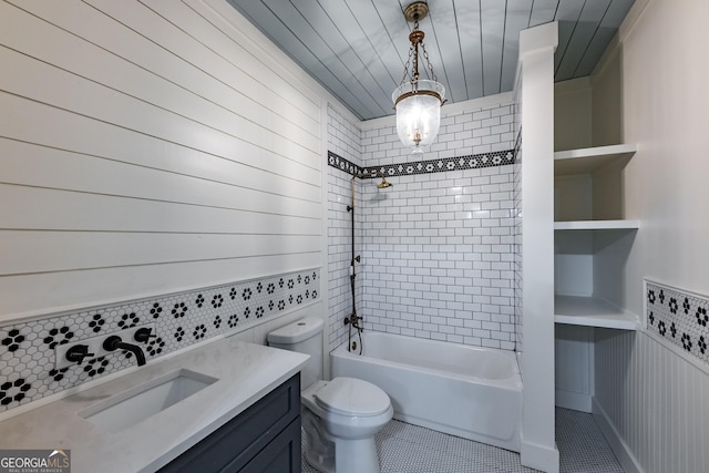 564 Bailey Mill Rd, Yatesville, GA 31097 - full bath featuring shower / tub combination, vanity, and tile patterned flooring