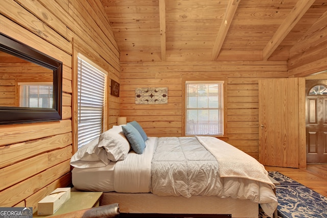 2425 Hines Gap Rd, Warm Springs, GA 31830 - bedroom featuring wooden ceiling, wooden walls, and wood finished floors