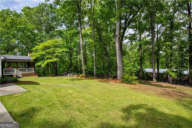 view of green lawn