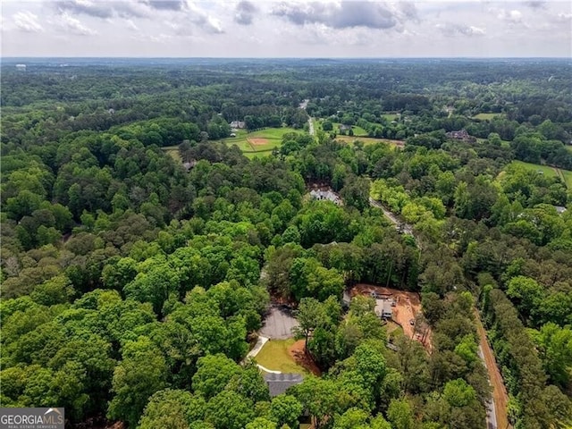 bird's eye view of a heavily wooded area