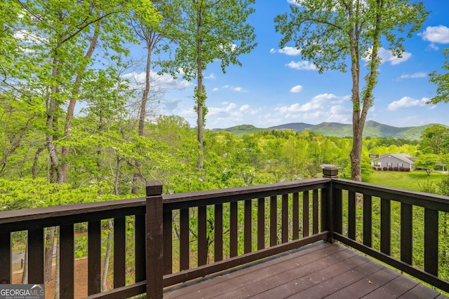 259 Eagle Chase Cir, Dillard, GA 30537 - wooden terrace with a mountain view