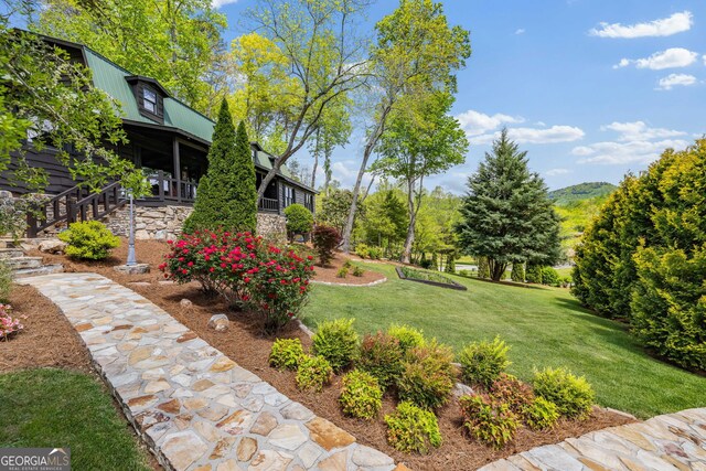 259 Eagle Chase Cir, Dillard, GA 30537 - view of grassy yard with stairway