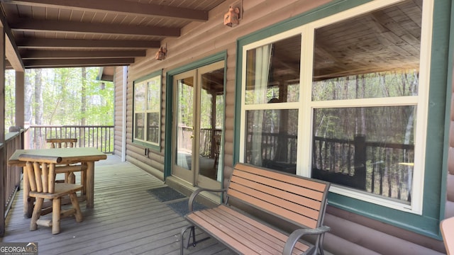 deck featuring covered porch