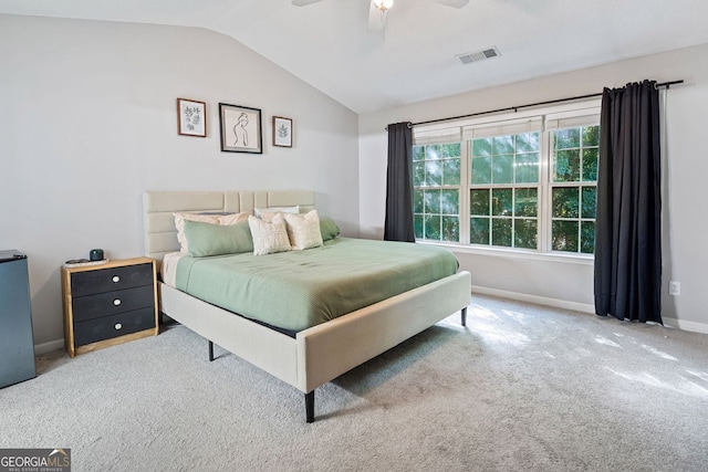 4104 Glenaire Way NW, Acworth, GA 30101 - bedroom with vaulted ceiling, carpet flooring, and ceiling fan