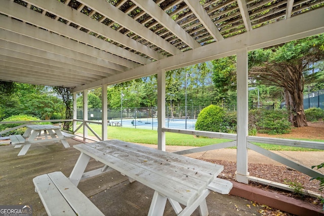 4104 Glenaire Way NW, Acworth, GA 30101 - wooden terrace featuring a tennis court
