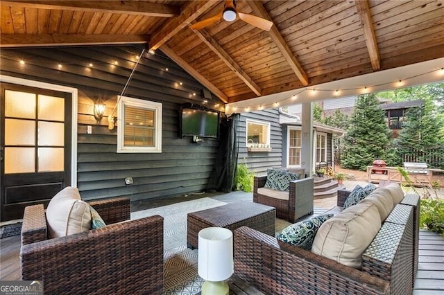 view of patio featuring outdoor lounge area