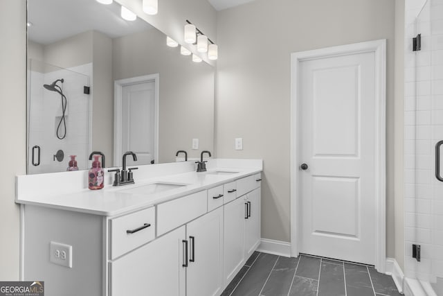 2436 Hidden Creek Rd, Kennesaw, GA 30152 - bathroom with double vanity and a shower stall
