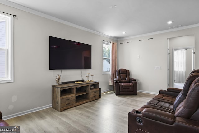 2436 Hidden Creek Rd, Kennesaw, GA 30152 - living room with wood finished floors, crown molding, and recessed lighting