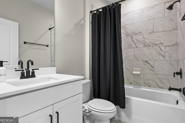 2436 Hidden Creek Rd, Kennesaw, GA 30152 - full bath with toilet, shower / bath combo with shower curtain, and vanity