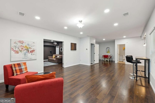 4630 Carriage Walk Ln, Cumming, GA 30040 - living room with dark wood-type flooring and recessed lighting