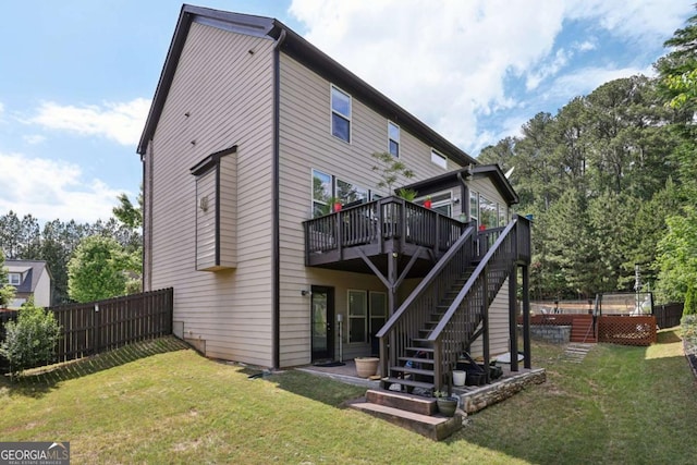 4630 Carriage Walk Ln, Cumming, GA 30040 - back of house with a wooden deck and stairway