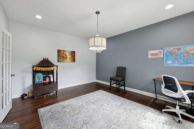 4630 Carriage Walk Ln, Cumming, GA 30040 - home office featuring wood finished floors and recessed lighting