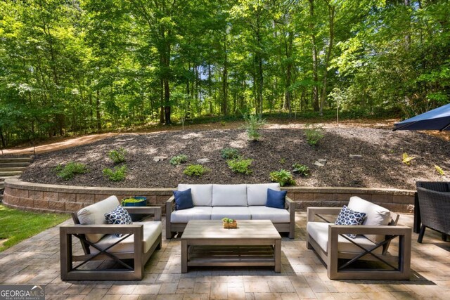 view of patio / terrace featuring an outdoor hangout area