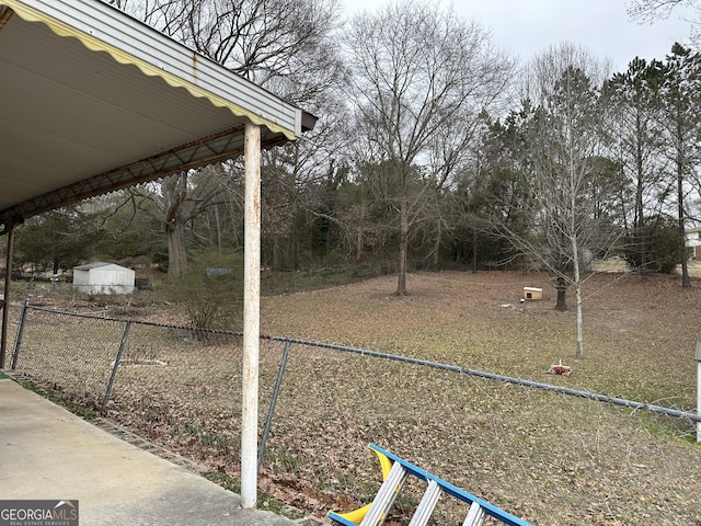 view of yard with fence