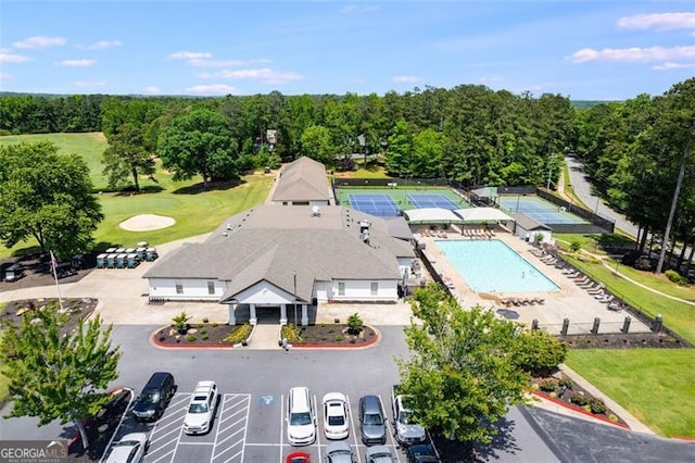 10213 Tall Pine Ct, Villa Rica, GA 30180 - drone / aerial view of a pool