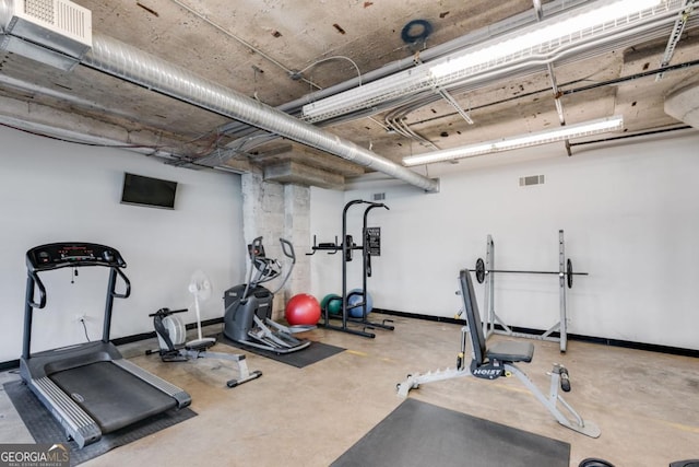 890 Memorial Dr SE Unit 105, Atlanta, GA 30316 - workout area featuring baseboards