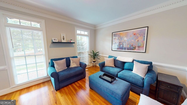 200 N Willow Ct, Alpharetta, GA 30004 - living room with wood finished floors and ornamental molding