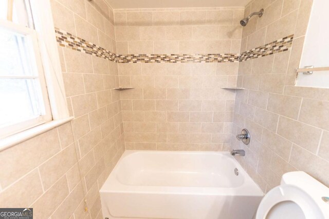 1443 Snapfinger Rd, Decatur, GA 30032 - bathroom with toilet and shower / bathtub combination