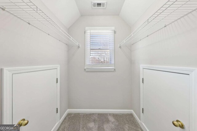 5034 Hickory Hills Dr, Woodstock, GA 30188 - spacious closet with carpet and lofted ceiling