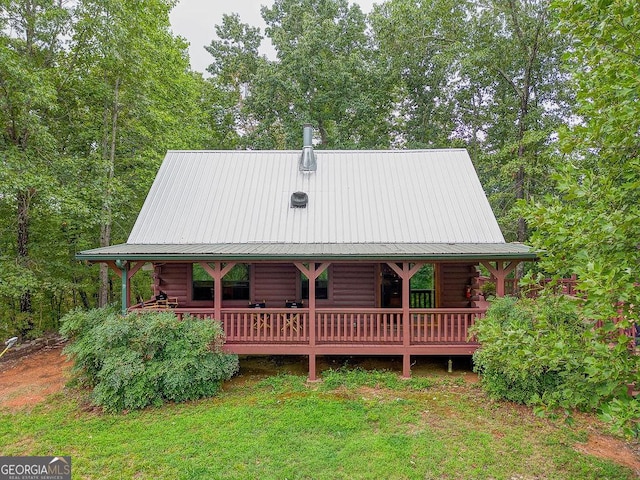 440 Treat Mountain Rd, Cedartown, GA 30125 - view of front facade featuring log exterior and metal roof