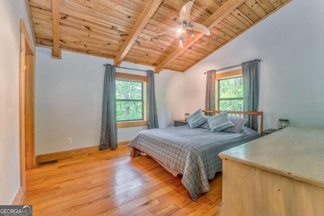 440 Treat Mountain Rd, Cedartown, GA 30125 - bedroom with multiple windows, light wood finished floors, and wood ceiling