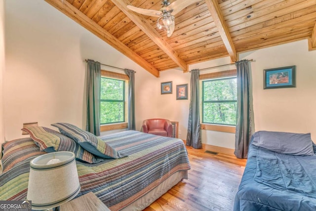 440 Treat Mountain Rd, Cedartown, GA 30125 - bedroom featuring multiple windows, wooden ceiling, wood finished floors, and baseboards