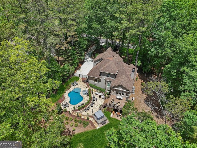 895 Freemanwood Ln, Milton, GA 30004 - view of subject property with a pool and a heavily wooded area