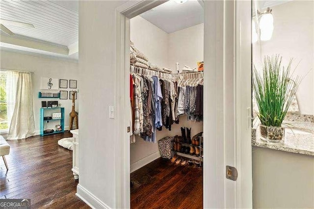 163 Thompson Ln, Jasper, GA 30143 - spacious closet featuring dark wood finished floors