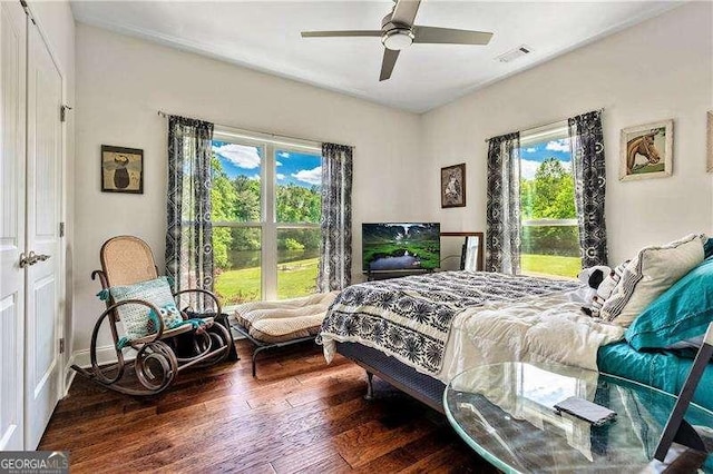 163 Thompson Ln, Jasper, GA 30143 - bedroom featuring wood finished floors and ceiling fan