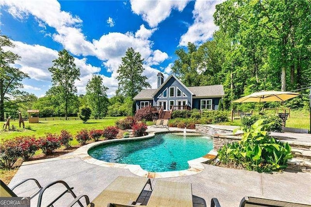 163 Thompson Ln, Jasper, GA 30143 - swimming pool with a lawn