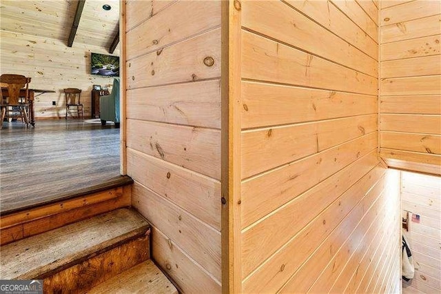 163 Thompson Ln, Jasper, GA 30143 - detailed view of wood walls and wood finished floors
