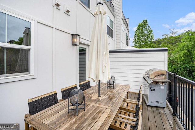 2505 Astaire Ct NW, Atlanta, GA 30318 - deck with outdoor dining space and a grill
