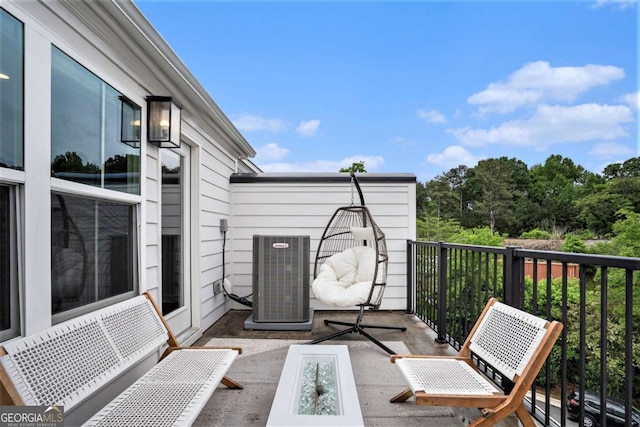 2505 Astaire Ct NW, Atlanta, GA 30318 - balcony with central AC unit and a fire pit