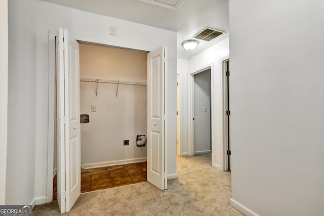 547 SE Tufton Trl SE, Atlanta, GA 30354 - laundry area featuring carpet and hookup for a washing machine