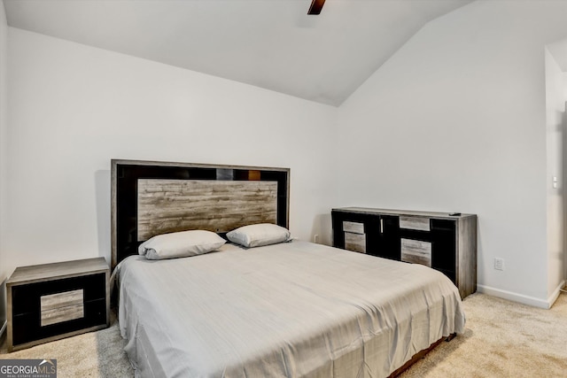 547 SE Tufton Trl SE, Atlanta, GA 30354 - bedroom featuring vaulted ceiling, carpet flooring, and a ceiling fan